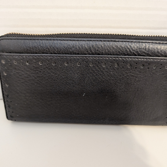 Kate Spade Black Leather Cowhide Wallet with Decorative Edging - Picture 7 of 13